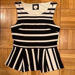 NWOT Black and white peplum top from Anthropologie